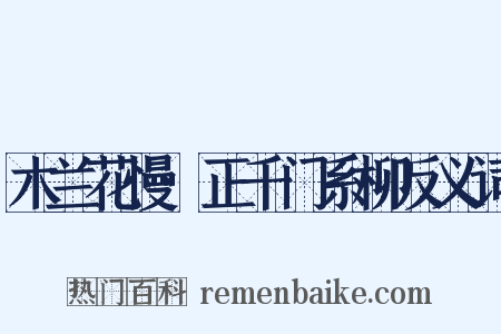 木兰花慢·正千门系柳反义词是什么意思的图片